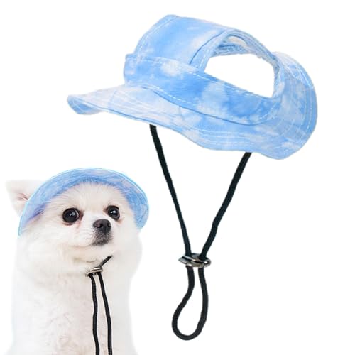 Wyttuubv Hundemütze mit Ohrlöchern, Sonnenhut für Hunde | Bucket Hat Welpenvisier - Sommer-Angelhut mit Ohrlöchern, Verstellbarer Hunde-Visierhut mit breiter Krempe, Haustierhüte für UV-Schutz im von Wyttuubv