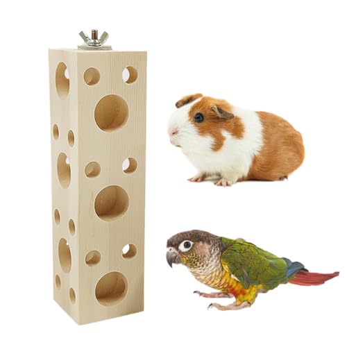 Bird Block Chewing Toy, Small Animals Bird Foraging Toys, Bird Barch Toy, Wooden Parrot Tething Toy, Shredding Biting Wood Bird Cage Accessories, Bird Cage Toys for Hamster Lovebird Wellensittich von Wzttdm