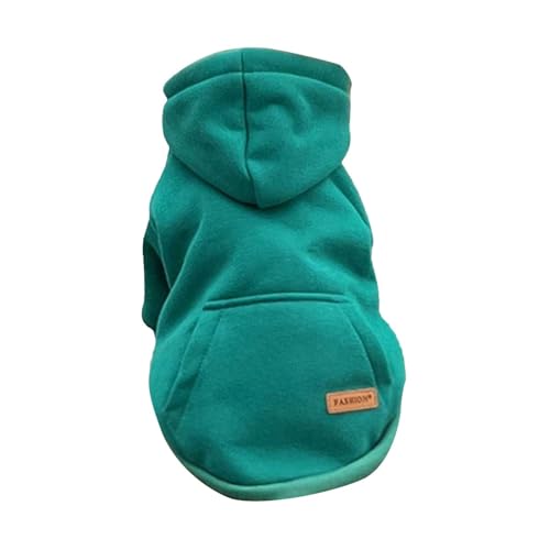 # Herbst Warm Hunde Jungen Kleidung Pullover Medium Welpen Mit Tasche Fleece Für Kleine Hunde Mädchen Winter Hoodie Haustier Kleidung (Grün, XL) von Wzxhew