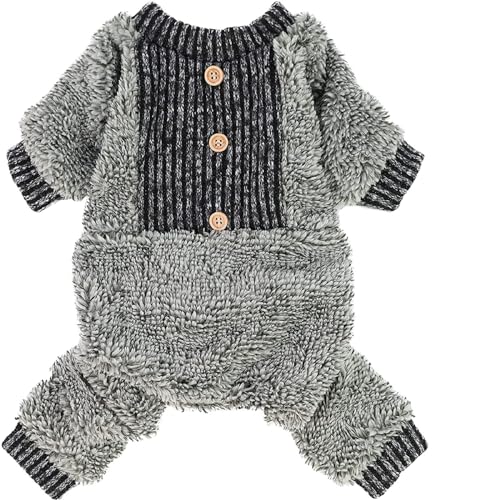 # Thermo-Haustierkleidung für Hunde, Pyjama, Mantel, Pullover, Overall (Grau, S) von Wzxhew