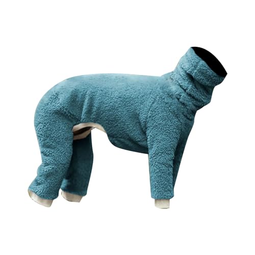 # Winter Hoodie Anti Haarausfall Outdoor Hund Warm Rollkragen Vierbeinige Doppelsamt Hundejacke (Blau, M) von Wzxhew