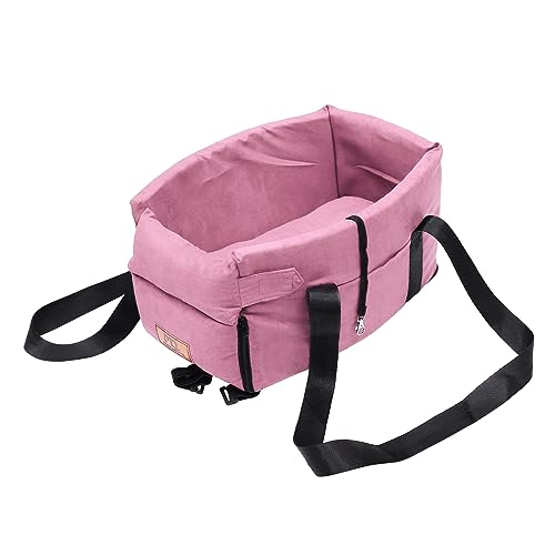 X AUTOHAUX Hunde Auto Sitz für Mittelgroße Welpen Haustiersitz Tragbar Rosa 45 x 32 x 22 cm von X AUTOHAUX