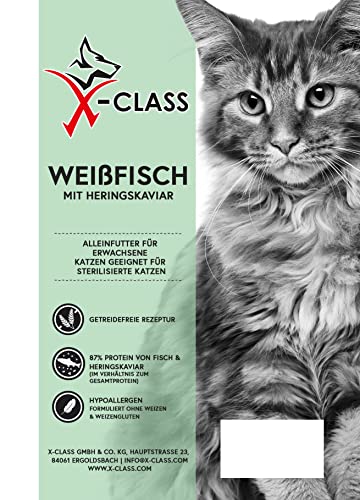 Connoisseur Cat Weißfisch mit Heringskaviar, Trockenfutter für ausgewachsene Katzen, 5kg von X-CLASS