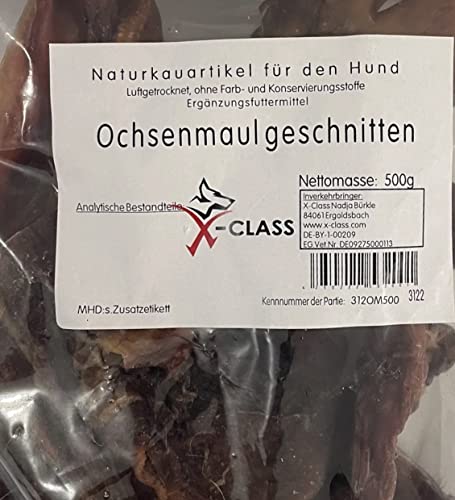 Ochsenmaul luftgetrocknet, Naturkauartikel für Hunde, regional und ohne Chemie hergestellt, nachhaltige Herstellung in Bayern von X-CLASS