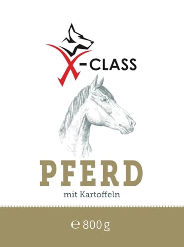 Pferd mit Kartoffel, 6x800g, Hundefutter- Nassnahrung, ohne jegliche Lockstoffe, sowie künstliche Konservierungs-, Aroma- und Farbstoffe von X-CLASS