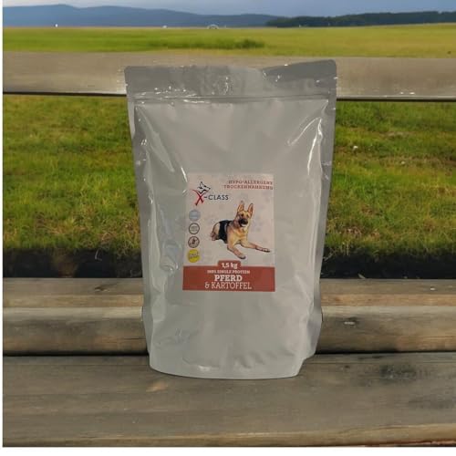 Pferd mit Kartoffel, Hypoallergenes Trockenfutter für Hunde, getreidefrei, für allergische und ernährungssensible Hunde, 1,5 kg von X-CLASS