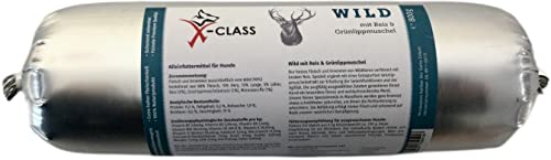 Wild mit Reis & Grünlippmuschel, 800g, Premium Nassnahrung in Wurstform für Hunde, Mono-Protein von X-CLASS