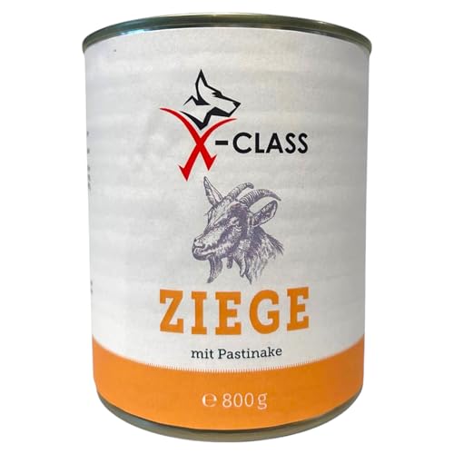 Ziege mit Pastinake, Hundenassnahrung, 24x800g Sparpack, Premium Nassnahrung für Hunde, hypoallergen, getreidefrei, hoher Fleischanteil von X-CLASS