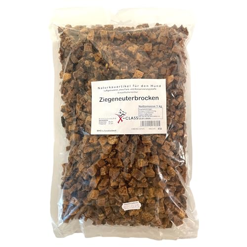 Ziegeneuterbrocken getrocknet, 1kg, hypoallergen, Belohnung und Snack für Allergiker und ernährungssensible Hunde, regional hergestellt von X-CLASS