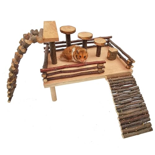 X-Institute Hamster Käfig Leiter Spielzeug Für Kleine Haustiere Holz Plattform Eichhörnchen Käfig Spielzeug Zubehör Kleine Klettern Spielzeug Hamster Spielzeug Set von X-Institute