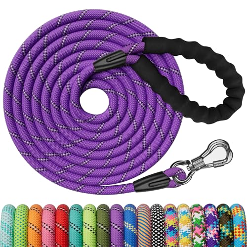 X XBEN Schleppleine für Hunde,3M /5M /6M /9M /10M /15M /20M /30M Lang Robuste Hundeleine mit Abschließbarer Karabiner, Laufleine Trainingsleine für Welpen Kleine Mittlere Große Hunde, Handschlaufe von X XBEN