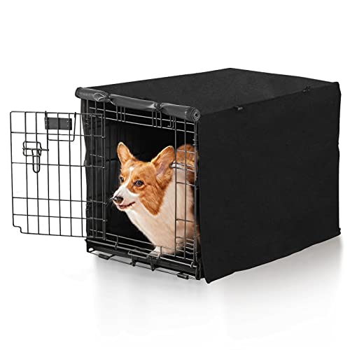 X-ZONE PET Abdeckung für Hundekäfige mit Doppeltür – Polyester-Abdeckung für Hundehütten (passend für 61 cm / 76 cm / 91 cm / 91 cm / 42 cm Drahtkäfig) von X-ZONE PET