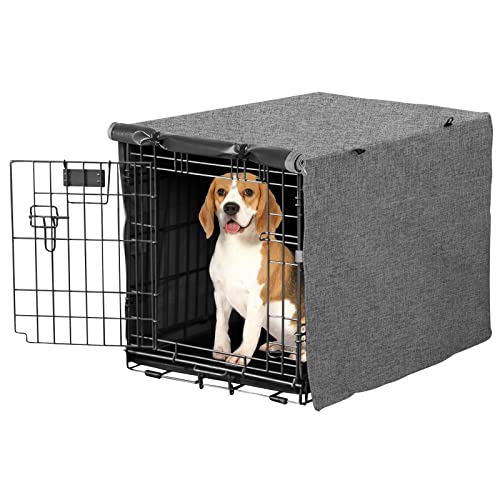 X-ZONE PET Abdeckung für Hundekäfige mit Doppeltür – Polyester-Abdeckung für Hundehütten (passend für 61 cm / 76 cm / 91 cm / 91 cm / 42 cm Drahtkäfig) von X-ZONE PET