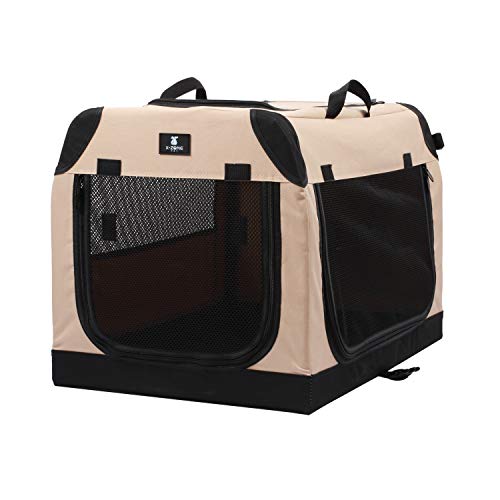 X-ZONE PET Foldable Soft Dog Crate 3-Door Pet Kennels for Dogs and Cats Sturdy Durable Pet Crate for Travel,Indoor&Outdoor Use Multiple Sizes (28-Inch) von X-ZONE PET