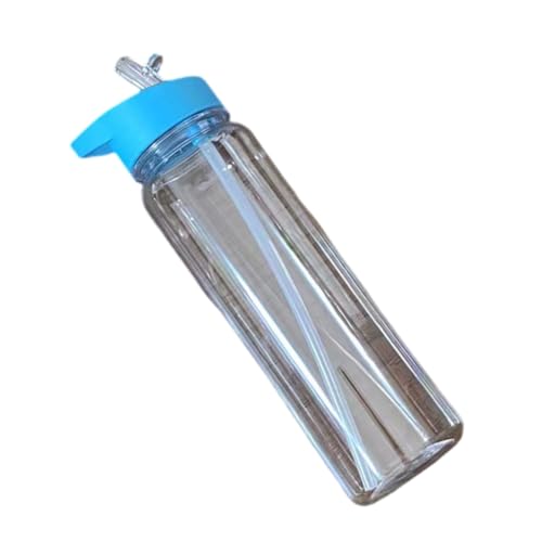 XAGMODSHN 700 ml leichte Kunststoff-Wasserflasche für Reisen, auslaufsichere Trinkflasche, Outdoor-Sport, Wasserflasche mit Strohhalm, Trinkgeschirr (blau) von XAGMODSHN