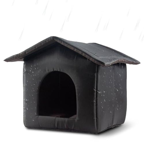 XAGMODSHN Haustierbett, wasserdicht, für den Außenbereich, Nest für Katzen und kleine Hunde, warme Höhle, Schlafnest, Bett, Schwarz von XAGMODSHN