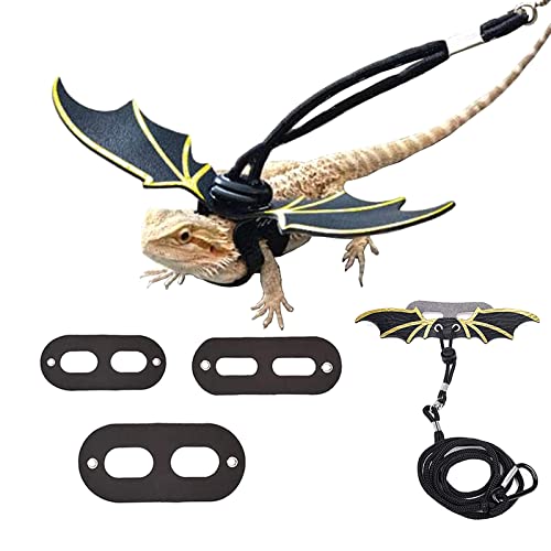 XAGMODSHN Hundeleine und Geschirr für Bartdrachen, verstellbare Leine mit Flügeln, PU-Leder, 3 Stück XAGMODSHN Hundeleine und Geschirr für Bartdrachen, verstellbare Leine mit Flügeln, PU-Leder, 3 Stück von XAGMODSHN