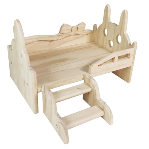XAGMODSHN Kleines Haustierbett, Spielzeug für Hamster, Käfig, Plattform, Ruhebett, Holz, Kletterspielzeug, Meerschweinchen-Plattform für Kleintiere XAGMODSHN Kleines Haustierbett, Spielzeug für Hamster, Käfig, Plattform, Ruhebett, Holz, Kletterspielzeug, Meerschweinchen-Plattform für Kleintiere von XAGMODSHN
