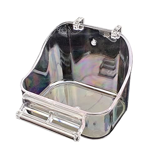 XAGMODSHN Vogeltränke Box Papagei Badkäfig Zubehör für kleine Vögel Sittiche Wellensittiche Lovebirds blau oder transparent XAGMODSHN Vogeltränke Box Papagei Badkäfig Zubehör für kleine Vögel Sittiche Wellensittiche Lovebirds blau oder transparent von XAGMODSHN