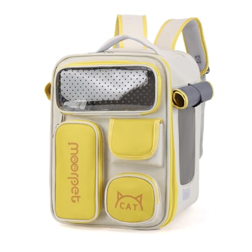 XANHOY Haustier-Rucksack für kleine Katzen, Hunde, belüftet, für Reisen, Camping, verstellbarer Schultergurt, Haustier von XANHOY