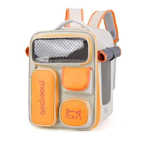 XANHOY Haustier-Rucksack für kleine Katzen, Hunde, belüftet, für Reisen, Camping, verstellbarer Schultergurt, Haustier von XANHOY