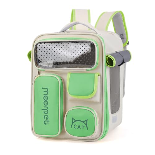 XANHOY Haustier-Rucksack für kleine Katzen, Hunde, belüftet, für Reisen, Camping, verstellbarer Schultergurt, Haustier von XANHOY