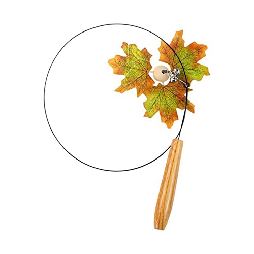 XANHOY Rotate Maple Leaf Toy Kitten Funny Colorful Rod Wand Toy Pet Toy Interactive Stick Pet Chasing Supplies von XANHOY