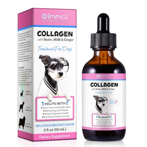 Kollagen für Hunde, flüssiges Kollagen-Gelenkergänzungsmittel für Hunde – Hundekollagen mit Biotin, MSM und Ingwer, unterstützt die Verdauungsimmunität, 60 ml von XAYGHE