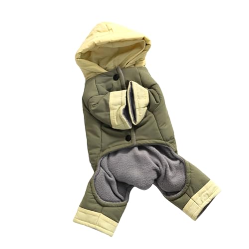 XBOKA Warmer Wintermantel für kaltes Wetter, gepolsterte Kleidung für kleine Rassen, 4 Beine, Baumwolljacken für Outdoor-Aktivitäten von XBOKA