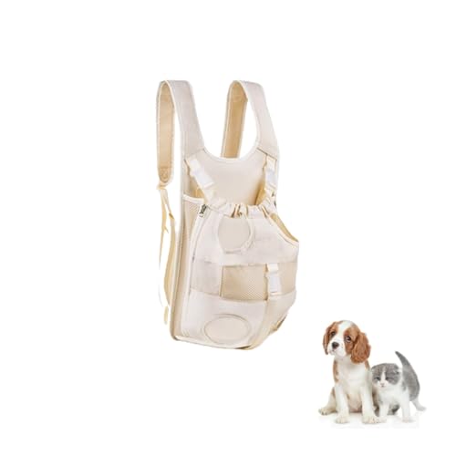 Hunderucksack, Outdoor-Rucksack für kleine und mittelgroße Katzen und Hunde, Verstellbarer Haustierrucksack, geeignet für Reisen, Wandern und Camping (White 16) von XCSCUK