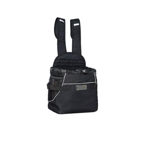 Hunderucksack, tragbare kleine Haustiertasche, Faltbare Haustier-Brusttasche, geeignet für Reisen und Wandern (Black 24 * 16 * 23CM) von XCSCUK