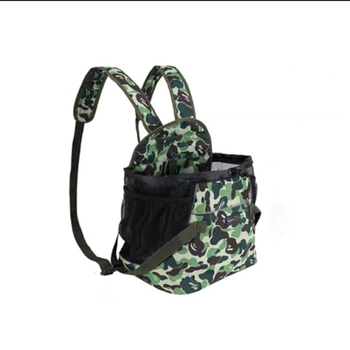 Hunderucksack, tragbare kleine Haustiertasche, Faltbare Haustier-Brusttasche, geeignet für Reisen und Wandern (Camouflage 24 * 16 * 23CM) von XCSCUK