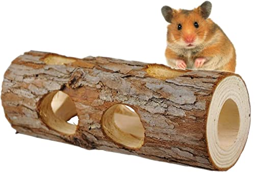 XCSSKG Hamster-Tunnel, Naturholz, für Kaninchen, Mäuse, Chinchilla, Eichhörnchen, Eichhörnchen, Kleintiere von XCSSKG