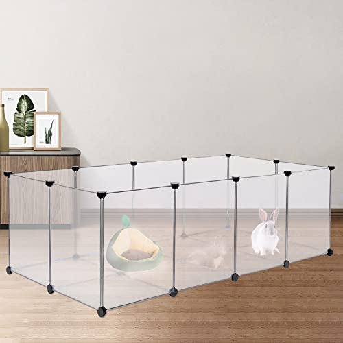 Laufställe für Kleintiere，Kunststoff Transparenter Haustierzaun，Kleiner Tierzaun，Kaninchen Freilaufgehege，Meerschweinchen Gehege，DIY Haustier Zaun，Kleiner Haustierzaun (143 * 71 * 47cm) von XDAILUYYDS