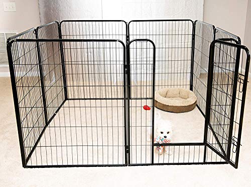 Metall Welpenauslauf-Welpenlaufstall, Hundelaufställe Tierlaufstall Hunde Faltbar, Tragbare Hundezaun, Welpengitter, Laufgehege für Hunde und andere Haustiere (80 * 60cmX8pcs) von XDAILUYYDS