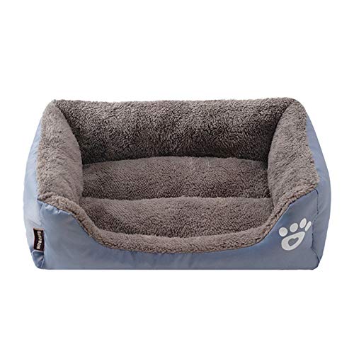 Hundebett, waschbar, super weiches Haustier-Sofa, Katzenbett, rutschfeste Unterseite, selbstwärmend und atmungsaktiv, Haustierbett, Premium-Bettwäsche (XL, Graublau) von XDKS