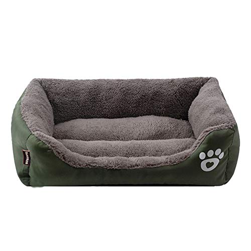 Hundebett, waschbar, super weiches Haustier-Sofa, Katzenbett, rutschfeste Unterseite, selbstwärmend und atmungsaktiv, Haustierbett, Premium-Bettwäsche (XL, dunkelgrün) von XDKS