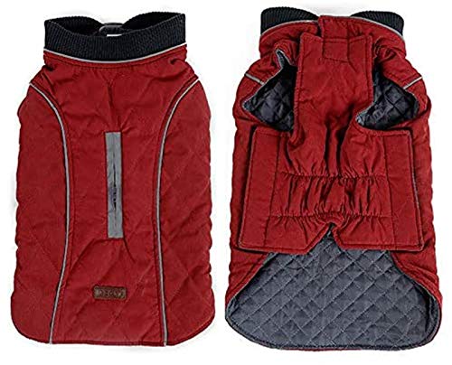 Hundemantel, warme Jacke, Weste, reflektierender Hundemantel, Winterweste, Loft-Jacke für kleine, mittelgroße und große Hunde, wasserabweisend, winddicht, Schneeanzug, kaltes Wetter, Haustierbekleidung (XL, rot) von XDKS