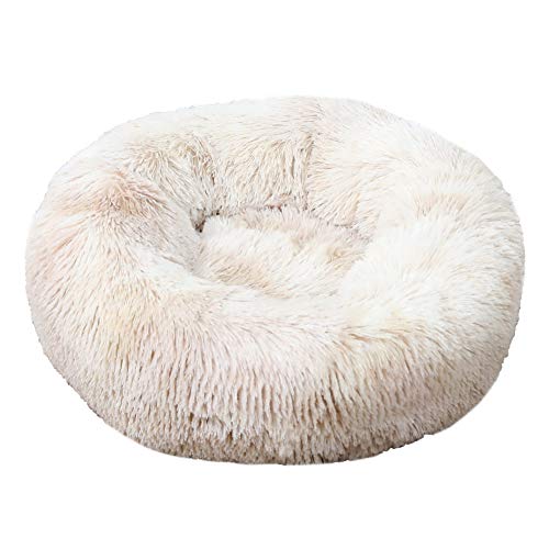 XDKS Donut-Katzenbett aus Plüsch, rund, für Hunde und Katzen, mit rutschfester Unterseite, maschinenwaschbar (3XL, Farbverlauf) von XDKS