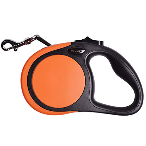 XDKS Einziehbare Hundeleine, einfaches Ein-Knopf-Bremse und Verriegelung, ideal für kleine bis große Hunde (3 m (15 kg), orange) von XDKS