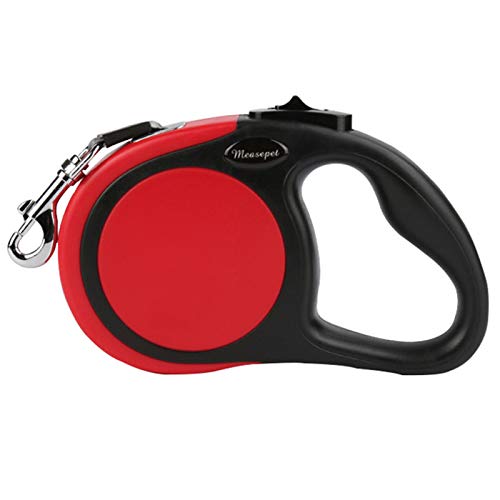 XDKS Einziehbare Hundeleine – einfaches Ein-Knopf-Bremse und Verriegelung, ideal für kleine bis große Hunde (3 m (15 kg), rot) von XDKS