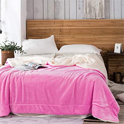 XDKS Fleecedecke, Überwurf, Sherpa-Fleece-Decke für Couch, grau, Plüschdecke, Überwurf, Größe weich, warm, Sherpa-Decken, Bettüberwürfe (100 x 120 cm, Mädchenrosa) von XDKS