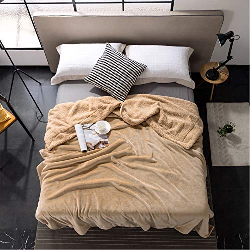 XDKS Fleecedecke, Überwurf, Sherpa-Fleece-Überwurf, Decke für Couch, grau, Plüsch, flauschige Decke, Überwurf, Größe weich, warm, Sherpa-Bettüberwürfe (150 x 200 cm, Jazz Camel) von XDKS