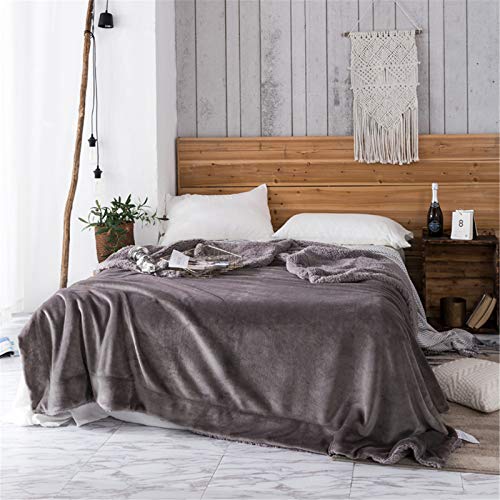 XDKS Fleecedecke, Überwurf, Sherpa-Fleece-Überwurf, Decke für Couch, grau, Plüschdecke, Überwurf, Größe weich, warm, Sherpa-Decken, Bettüberwürfe (100 × 120 cm, Jazz-Grau) von XDKS