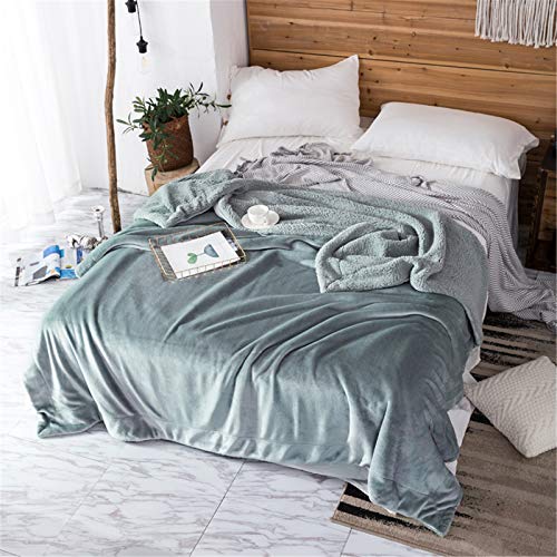 XDKS Fleecedecke, Überwurf, Sherpa-Fleece-Überwurf, Decke für Couch, grau, Plüschdecke, Überwurf, Größe weich, warm, Sherpa-Decken, Bettüberwürfe (100 × 120 cm, Rauchblau) von XDKS