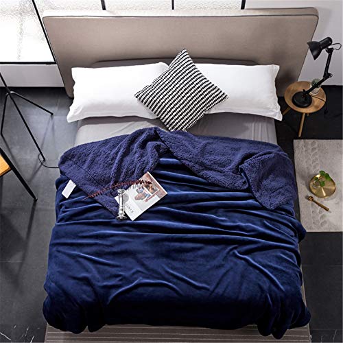 XDKS Fleecedecke, Überwurf, Sherpa-Fleece-Überwurf, Decke für Couch, grau, Plüschdecke, Überwurf, Größe weich, warm, Sherpa-Decken, Bettüberwürfe (100 × 120 cm, Saphirblau) von XDKS