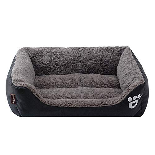 XDKS Hundebett, waschbar, super weiches Haustier-Sofa, Katzenbett, rutschfeste Unterseite, selbstwärmend und atmungsaktiv, Haustierbett, Premium-Bettwäsche, Größe L, Schwarz von XDKS