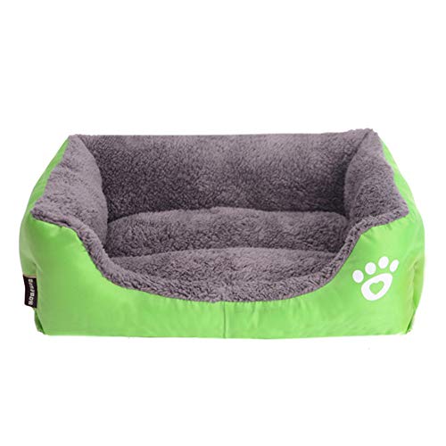 XDKS Hundebett, waschbar, super weiches Haustier-Sofa, Katzenbett, rutschfeste Unterseite, selbstwärmend und atmungsaktiv, Haustierbett, Premium-Bettwäsche, Größe M, Grün von XDKS