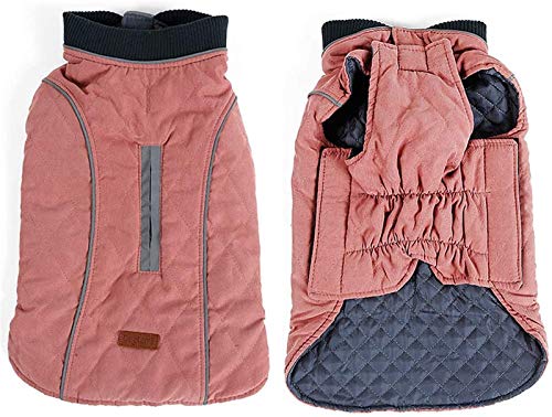 XDKS Hundemantel, warme Jacke, Weste, reflektierender Hundemantel, Winterweste, Loft-Jacke für kleine, mittelgroße und große Hunde, wasserabweisend, winddicht, Schneeanzug, kaltes Wetter, Haustierbekleidung (S, Pink) von XDKS