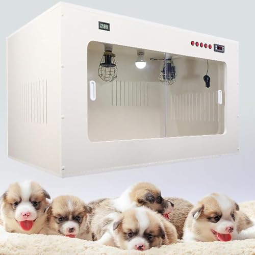 Großes Haustier-Brüter-Kinderzimmer, Intelligenter Welpen-Inkubator Für Neugeborene, Große Familien-Hundehütte, Haustier-Box, Welpen-Essentials-Hundekiste,White-60 * 50 * 50cm von XDLYWUZIQ